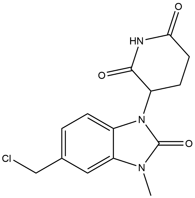 3-(5-(Chloromethyl)-3-methyl-2-oxo-2,3-dihydro-1H-benzo[d]imidazol-1-yl)piperidine-2,6-dione 구조식 이미지