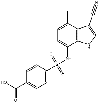 Benzoic acid, 4-[[(3-cyano-4-methyl-1H-indol-7-yl)amino]sulfonyl]- Structure