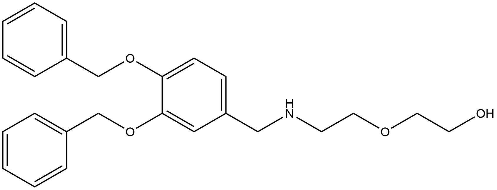 2-(2-((3,4-bis(benzyloxy)benzyl)amino)ethoxy)ethane-1-ol Structure