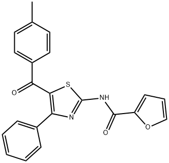 2-Furancarboxamide, N-[5-(4-methylbenzoyl)-4-phenyl-2-thiazolyl]- Structure