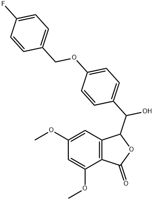 1(3H)-Isobenzofuranone, 3-[[4-[(4-fluorophenyl)methoxy]phenyl]hydroxymethyl]-5,7-dimethoxy- Structure