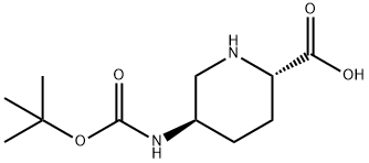 2-Piperidinecarboxylic acid, 5-[[(1,1-dimethylethoxy)carbonyl]amino]-, (2S,5R)- Structure