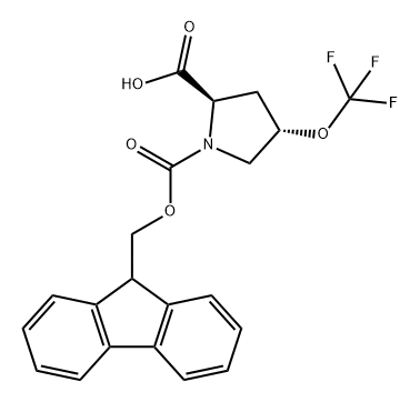 1,2-Pyrrolidinedicarboxylic acid, 4-(trifluoromethoxy)-, 1-(9H-fluoren-9-ylmethyl) ester, (2R,4S)- Structure