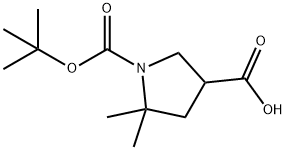 1,3-Pyrrolidinedicarboxylic acid, 5,5-dimethyl-, 1-(1,1-dimethylethyl) ester 구조식 이미지