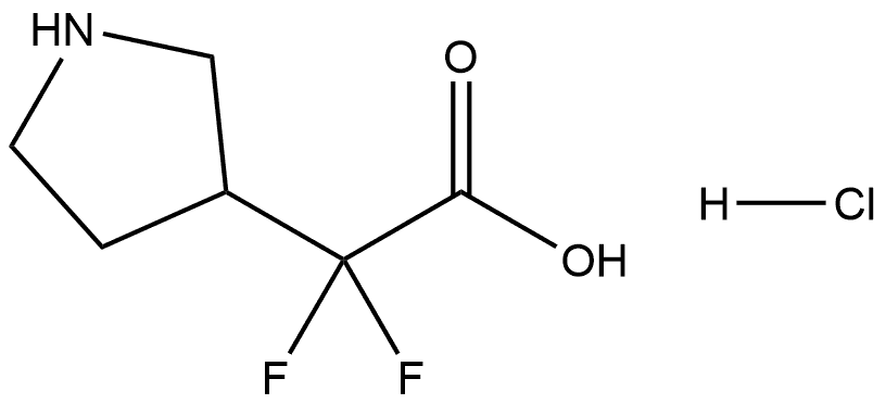 3-Pyrrolidineacetic acid, α,α-difluoro-, hydrochloride (1:1) 구조식 이미지