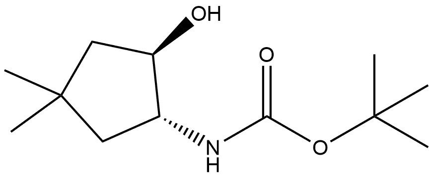 rel-1,1-Dimethylethyl N-[(1R,2R)-2-hydroxy-4,4-dimethylcyclopentyl]carbamate Structure