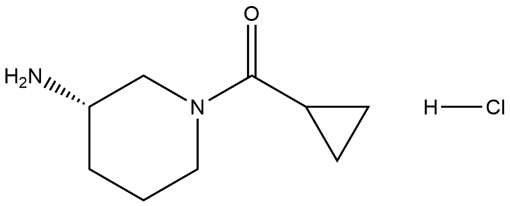 Methanone, [(3S)-3-amino-1-piperidinyl]cyclopropyl-, hydrochloride (1:1) Structure