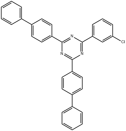 1,3,5-Triazine, 2,4-bis([1,1'-biphenyl]-4-yl)-6-(3-chlorophenyl)- Structure