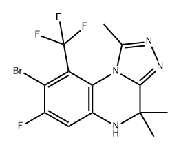 8-bromo-7-fluoro-1,4,4-trimethyl-9-(trifluoromethyl)-4,5-dihydro-[1,2,4]triazolo[4,3-a]quinoxaline Structure