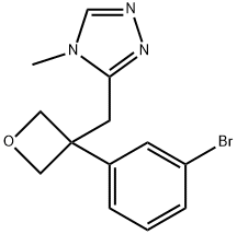 4H-1,2,4-Triazole, 3-[[3-(3-bromophenyl)-3-oxetanyl]methyl]-4-methyl- Structure