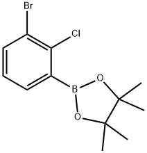 1,3,2-Dioxaborolane, 2-(3-bromo-2-chlorophenyl)-4,4,5,5-tetramethyl- Structure