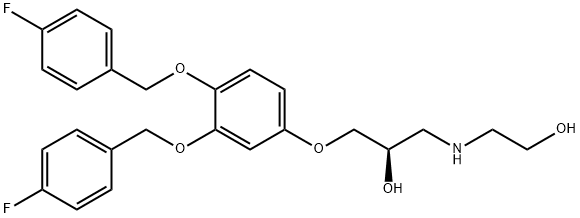 2-Propanol, 1-[3,4-bis[(4-fluorophenyl)methoxy]phenoxy]-3-[(2-hydroxyethyl)amino]-, (2R)- Structure