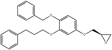 Oxirane, 2-[[4-(phenylmethoxy)-3-(3-phenylpropoxy)phenoxy]methyl]-, (2R)- Structure