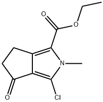 Cyclopenta[c]pyrrole-1-carboxylic acid, 3-chloro-2,4,5,6-tetrahydro-2-methyl-4-oxo-, ethyl ester Structure