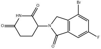 2,6-Piperidinedione, 3-(4-bromo-6-fluoro-1,3-dihydro-1-oxo-2H-isoindol-2-yl)- 구조식 이미지