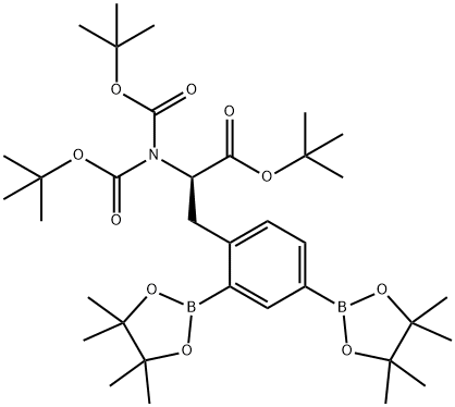 D-Phenylalanine, N,N-bis[(1,1-dimethylethoxy)carbonyl]-2,4-bis(4,4,5,5-tetramethyl-1,3,2-dioxaborolan-2-yl)-, 1,1-dimethylethyl ester Structure