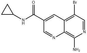 1,7-Naphthyridine-3-carboxamide, 8-amino-5-bromo-N-cyclopropyl- 구조식 이미지