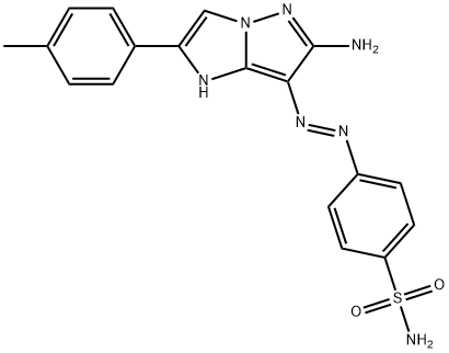 Benzenesulfonamide, 4-[(1E)-2-[6-amino-2-(4-methylphenyl)-1H-imidazo[1,2-b]pyrazol-7-yl]diazenyl]- Structure