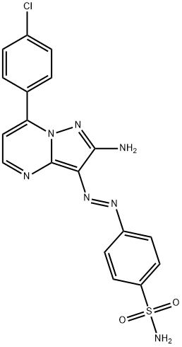 Benzenesulfonamide, 4-[(1E)-2-[2-amino-7-(4-chlorophenyl)pyrazolo[1,5-a]pyrimidin-3-yl]diazenyl]- Structure