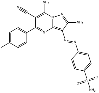 Benzenesulfonamide, 4-[(1E)-2-[2,7-diamino-6-cyano-5-(4-methylphenyl)pyrazolo[1,5-a]pyrimidin-3-yl]diazenyl]- Structure