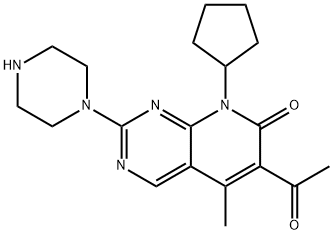 Pyrido[2,3-d]pyrimidin-7(8H)-one, 6-acetyl-8-cyclopentyl-5-methyl-2-(1-piperazinyl)- Structure