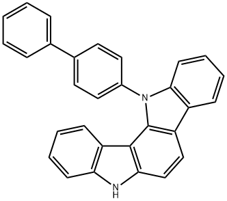 Indolo[3,2-c]carbazole, 12-[1,1'-biphenyl]-4-yl-5,12-dihydro- Structure