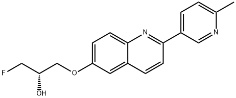 2-Propanol, 1-fluoro-3-[[2-(6-methyl-3-pyridinyl)-6-quinolinyl]oxy]-, (2S)- Structure