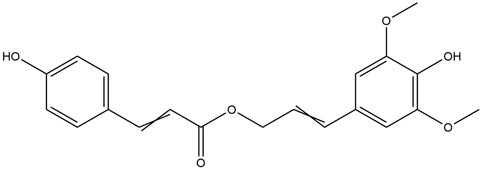 3-(4-Hydroxy-3,5-dimethoxyphenyl)-2-propen-1-yl 3-(4-hydroxyphenyl)-2-propenoate 구조식 이미지