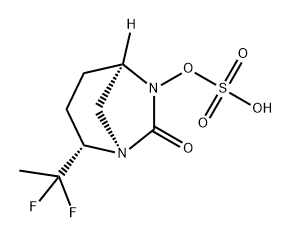 Sulfuric acid, mono[(1R,2S,5R)-2-(1,1-difluoroethyl)-7-oxo-1,6-diazabicyclo[3.2.1]oct-6-yl] ester Structure