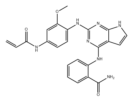 Benzamide, 2-[[2-[[2-methoxy-4-[(1-oxo-2-propen-1-yl)amino]phenyl]amino]-7H-pyrrolo[2,3-d]pyrimidin-4-yl]amino]- Structure