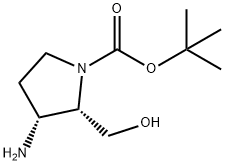 1,1-Dimethylethyl (2S,3R)-3-amino-2-(hydroxymethyl)-1-pyrrolidinecarboxylate 구조식 이미지
