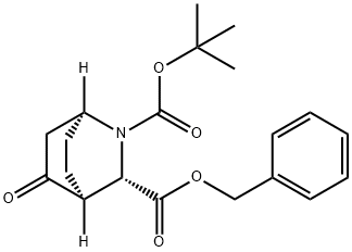 2-Azabicyclo[2.2.2]octane-2,3-dicarboxylic acid, 5-oxo-, 2-(1,1-dimethylethyl) 3-(phenylmethyl) ester, (1S,3S,4S)- 구조식 이미지