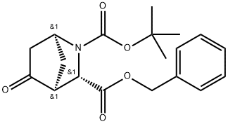 2-Azabicyclo[2.2.1]heptane-2,3-dicarboxylic acid, 5-oxo-, 2-(1,1-dimethylethyl) 3-(phenylmethyl) ester, (1S,3S,4S)- Structure