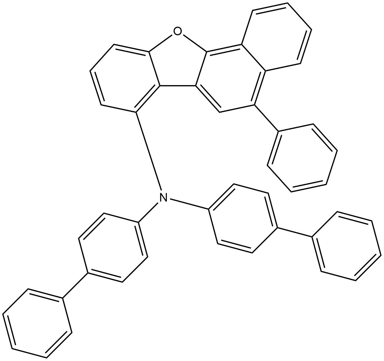 N,N-Bis([1,1′-biphenyl]-4-yl)-5-phenylbenzo[b]naphtho[2,1-d]furan-7-amine 구조식 이미지