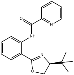 N-[2-[(4S)-4-(1,1-Dimethylethyl)-4,5-dihydro-2-oxazolyl]phenyl]-2-pyridinecarboxamide 구조식 이미지