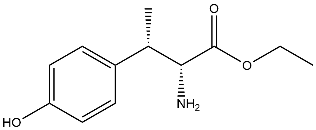 rel-(2R,3S)-2-Amino-3-(4-hydroxy-phenyl)-butyric acid ethyl ester Structure