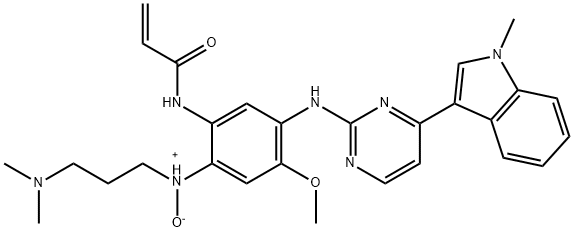 2-Propenamide, N-[2-[[2-(dimethylamino)ethyl]methyloxidoamino]-4-methoxy-5-[[4-(1-methyl-1H-indol-3-yl)-2-pyrimidinyl]amino]phenyl]- 구조식 이미지