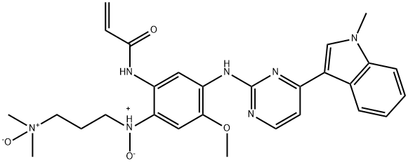 2-Propenamide, N-[2-[[2-(dimethyloxidoamino)ethyl]methyloxidoamino]-4-methoxy-5-[[4-(1-methyl-1H-indol-3-yl)-2-pyrimidinyl]amino]phenyl]- Structure