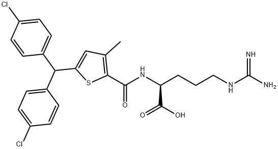 L-Arginine, N2-[[5-[bis(4-chlorophenyl)methyl]-3-methyl-2-thienyl]carbonyl]- Structure
