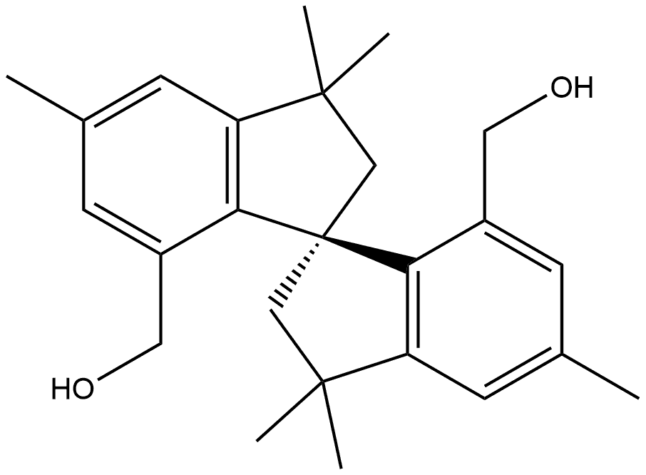 1,1′-Spirobi[1H-indene]-7,7′-dimethanol, 2,2′,3,3′-tetrahydro-3,3,3′,3′,5,5′-hexamethyl-, (1S)- Structure