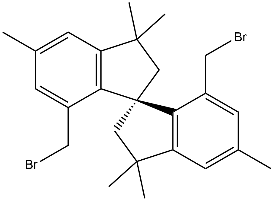 1,1′-Spirobi[1H-indene], 7,7′-bis(bromomethyl)-2,2′,3,3′-tetrahydro-3,3,3′,3′,5,5′-hexamethyl-, (1S)- Structure