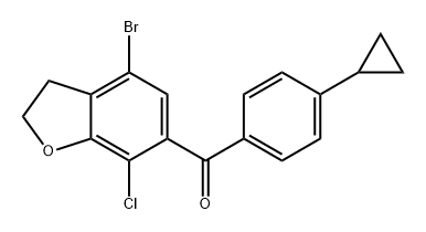 (4-bromo-7-chloro-2,3-dihydrobenzofuran-6-yl)(4-cyclopropylphenyl)methanone Structure