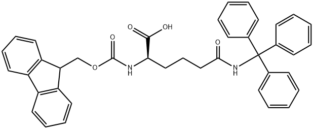 D-Lysine, N2-[(9H-fluoren-9-ylmethoxy)carbonyl]-6-oxo-N6-(triphenylmethyl)- 구조식 이미지