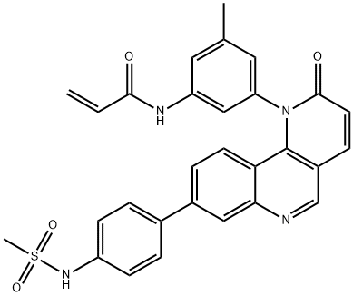 2-Propenamide, N-[3-methyl-5-[8-[4-[(methylsulfonyl)amino]phenyl]-2-oxobenzo[h]-1,6-naphthyridin-1(2H)-yl]phenyl]- Structure