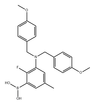 Boronic acid, B-[3-[bis[(4-methoxyphenyl)methyl]amino]-2-fluoro-5-methylphenyl]- 구조식 이미지