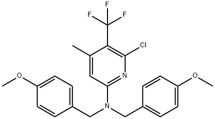 2-Pyridinamine, 6-chloro-N,N-bis[(4-methoxyphenyl)methyl]-4-methyl-5-(trifluoromethyl)- Structure