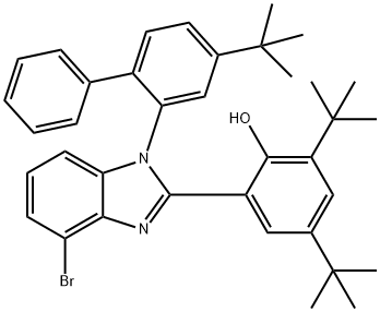 Phenol, 2-[4-bromo-1-[4-(1,1-dimethylethyl)[1,1'-biphenyl]-2-yl]-1H-benzimidazol-2-yl]-4,6-bis(1,1-dimethylethyl)- Structure