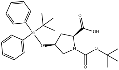 1,2-Pyrrolidinedicarboxylic acid, 4-[[(1,1-dimethylethyl)diphenylsilyl]oxy]-, 1-(1,1-dimethylethyl) ester, (2S,4S)- Structure