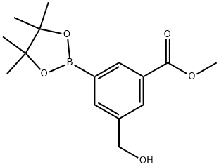 Benzoic acid, 3-(hydroxymethyl)-5-(4,4,5,5-tetramethyl-1,3,2-dioxaborolan-2-yl)-, methyl ester Structure