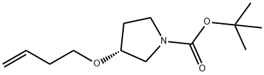 1-Pyrrolidinecarboxylic acid, 3-(3-buten-1-yloxy)-, 1,1-dimethylethyl ester, (3R)- Structure